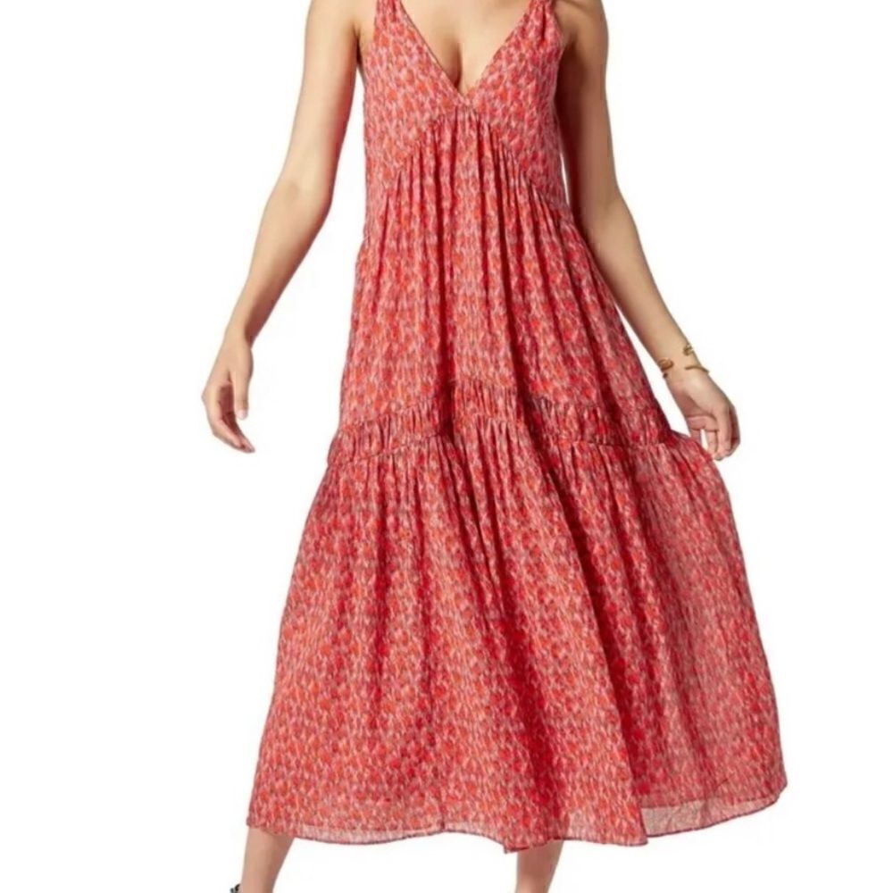 Joie Tea Rose Tiered Sleeveless Summer Maxi Linec Dress Size Large 📦